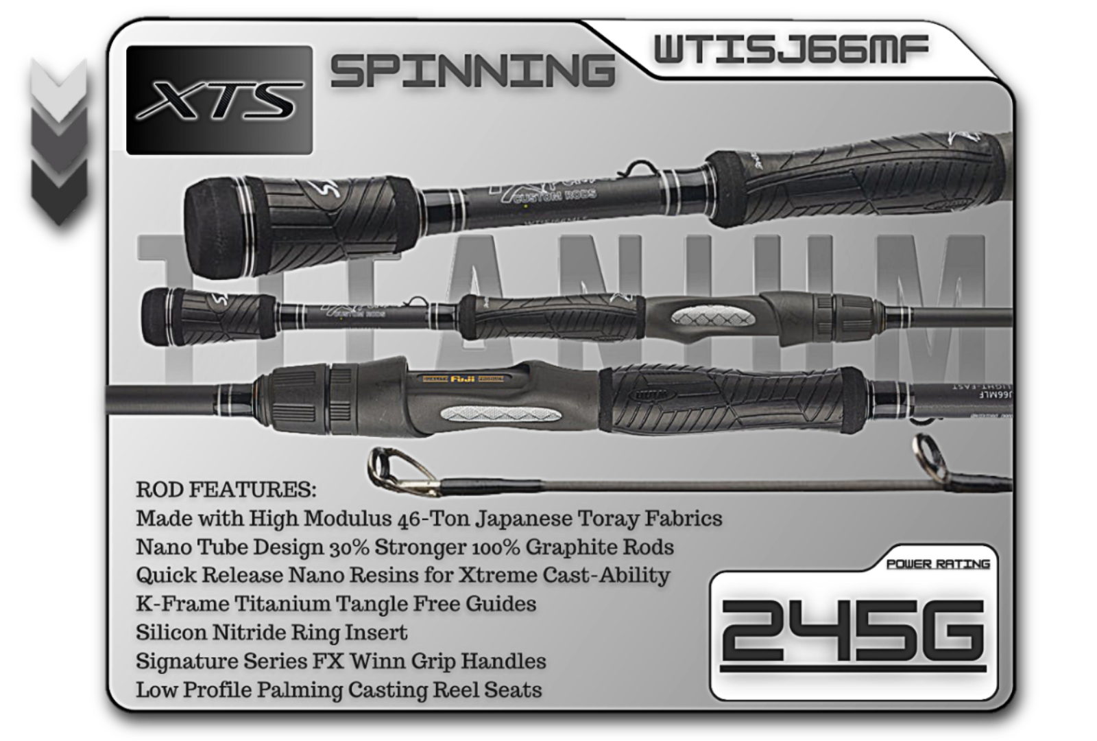WTISJ66MF   6'6" Medium Fast Spinning Rod  **TITANIUM SERIES** - Keep Casting Fishing & Outdoors