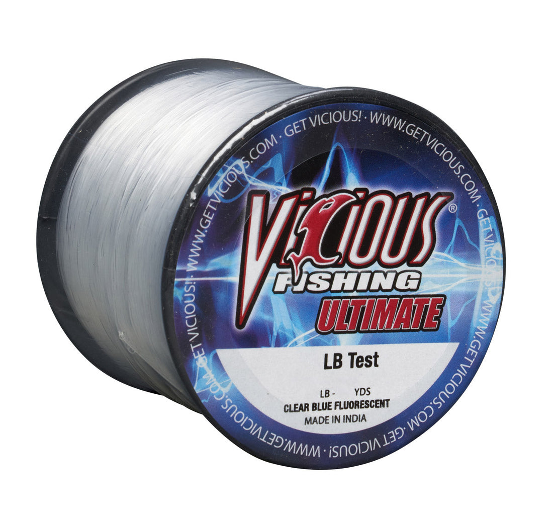 Vicious Ultimate Clear-Blue Fluorescent Mono - 25 Lb Test - Keep Casting Fishing & Outdoors