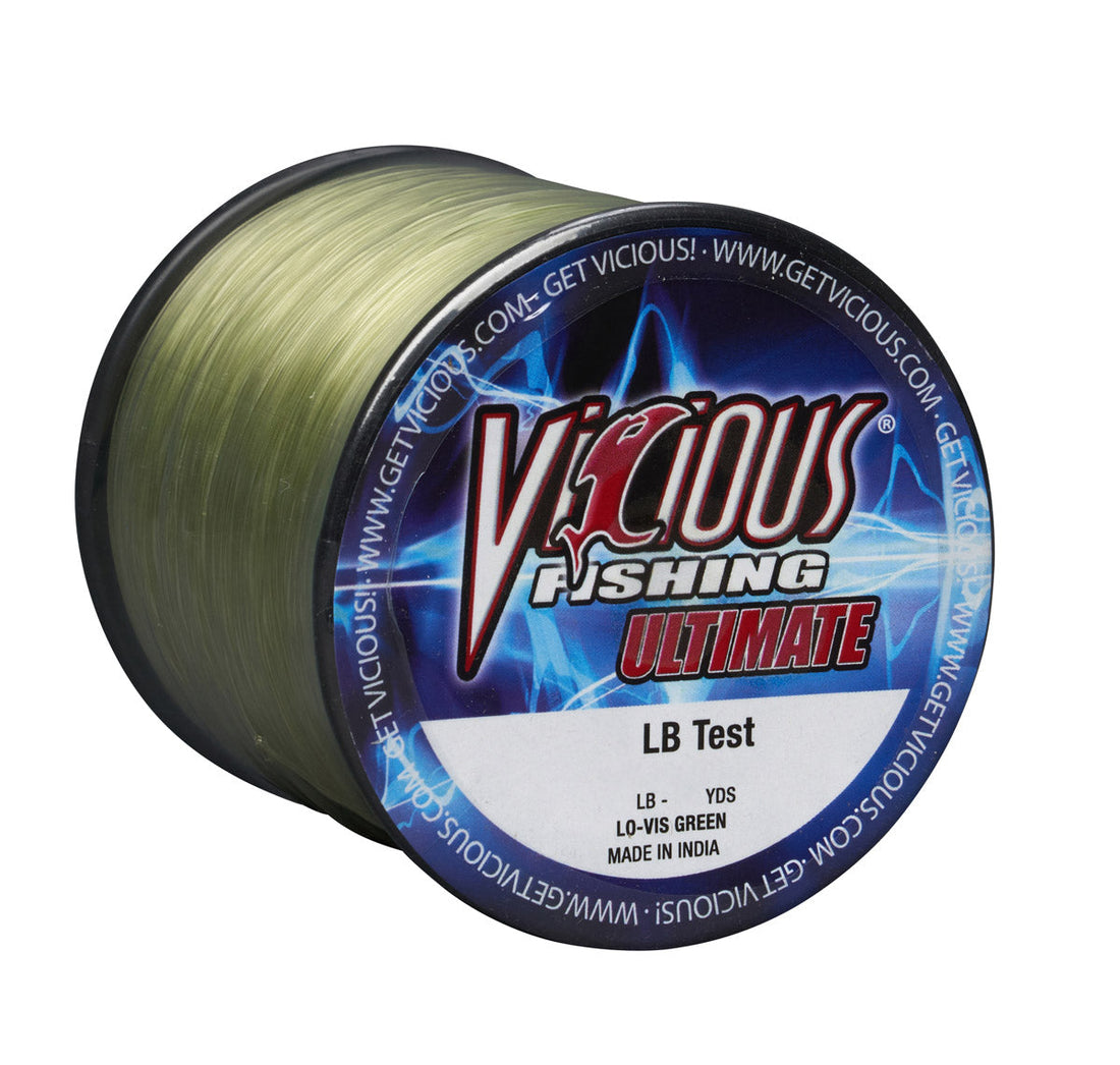 Vicious Ultimate Lo-Vis Green Mono - 25 Lb Test - Keep Casting Fishing & Outdoors