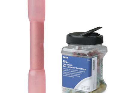 Ancor 22 - 18 AWG Heat Shrink Butt Connector - 250 - Pieces - Jar - Keep Casting Fishing & Outdoors