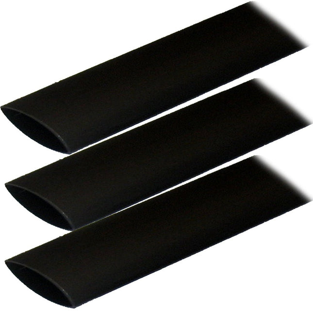 Ancor Adhesive Lined Heat Shrink Tubing (ALT) - 1" x 12" - 3 - Pack - Black - Keep Casting Fishing & Outdoors