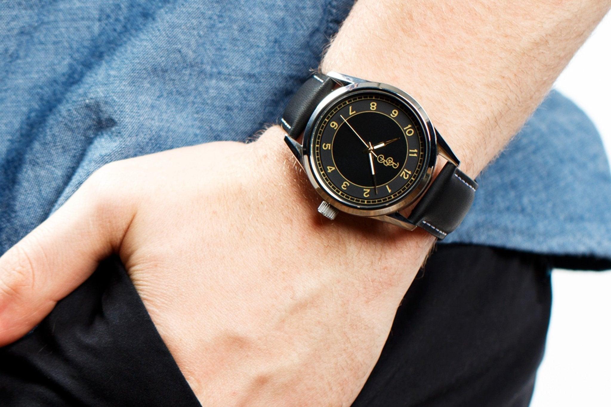 Black and Gold Classic Watch - Keep Casting Fishing & Outdoors
