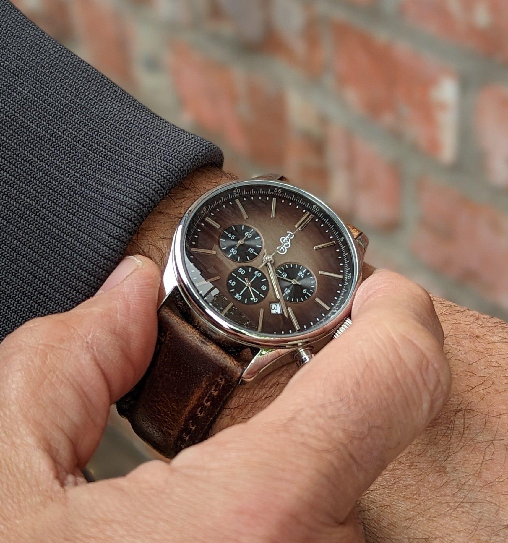 Brown Retro Chronograph - Keep Casting Fishing & Outdoors