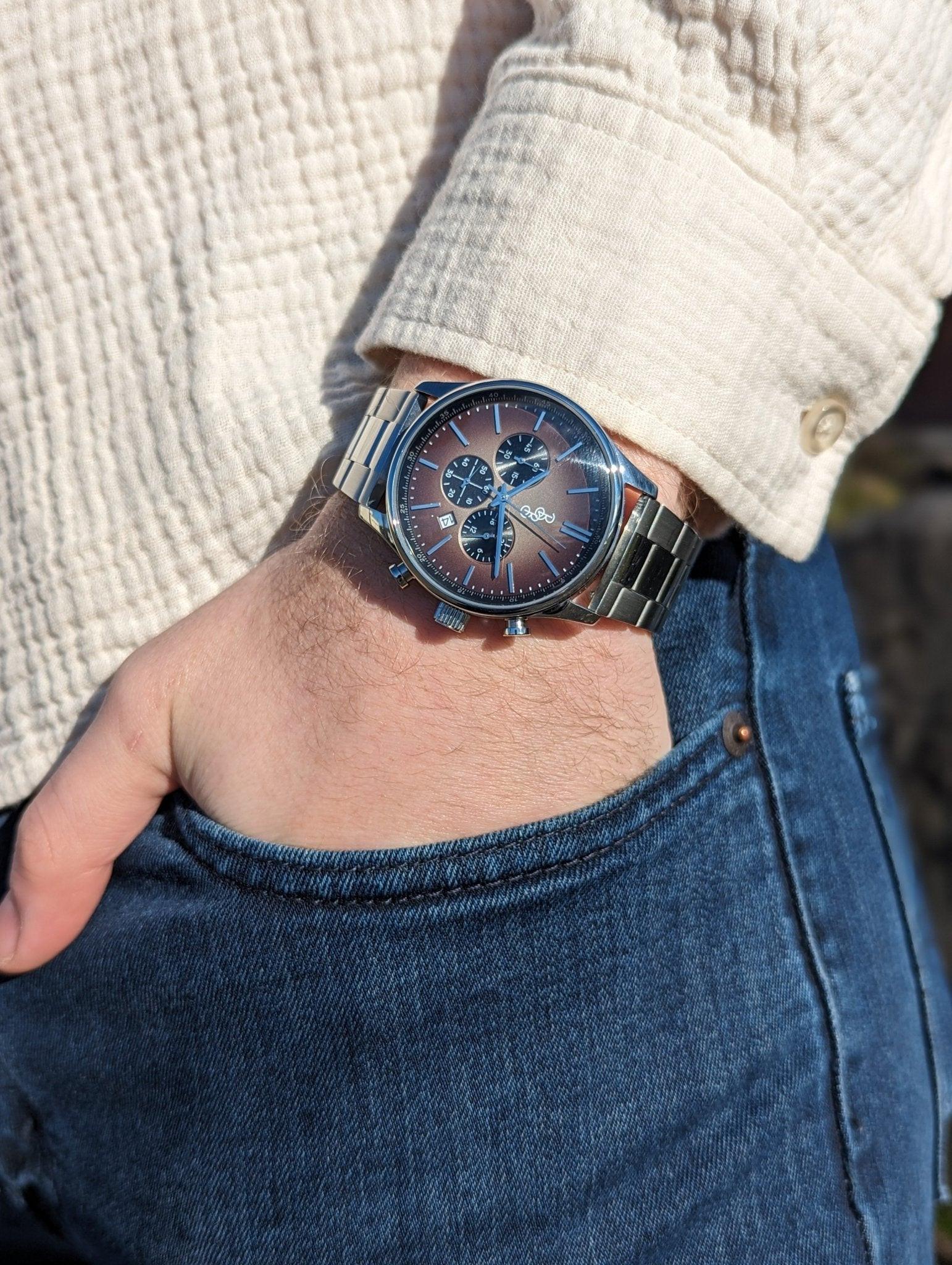 Brown Retro Chronograph - Keep Casting Fishing & Outdoors