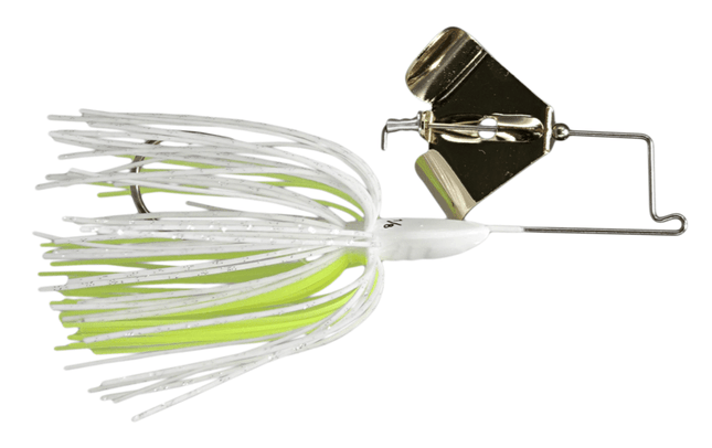 Buckeye Buzzerk Buzzbait 3/8 White/Chart Gold Blade - Keep Casting Fishing & Outdoors