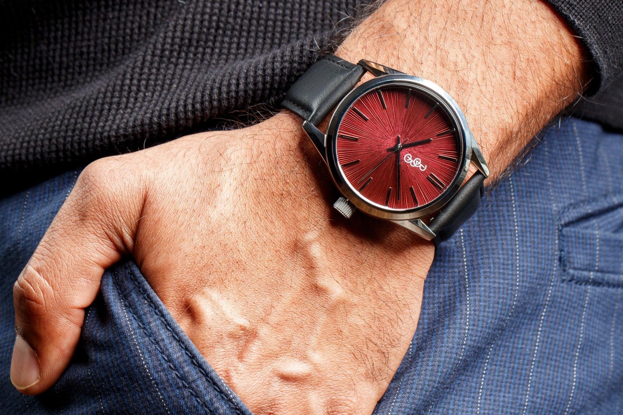 Burgundy Sunburst Watch - Keep Casting Fishing & Outdoors