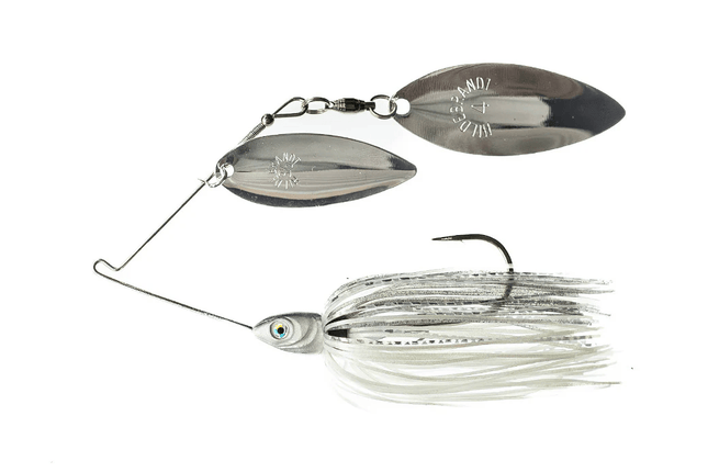 Dirty Jigs Compact Spinnerbait, Pearl Ghost Shiner, 3/8oz - Keep Casting Fishing & Outdoors