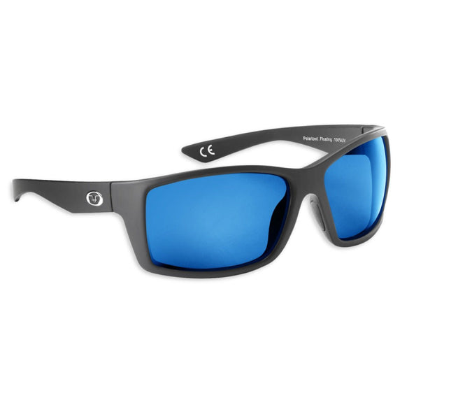 Flying Fisherman Rafter Floating Sunglasses Matte Black Blue Mirror - Keep Casting Fishing & Outdoors