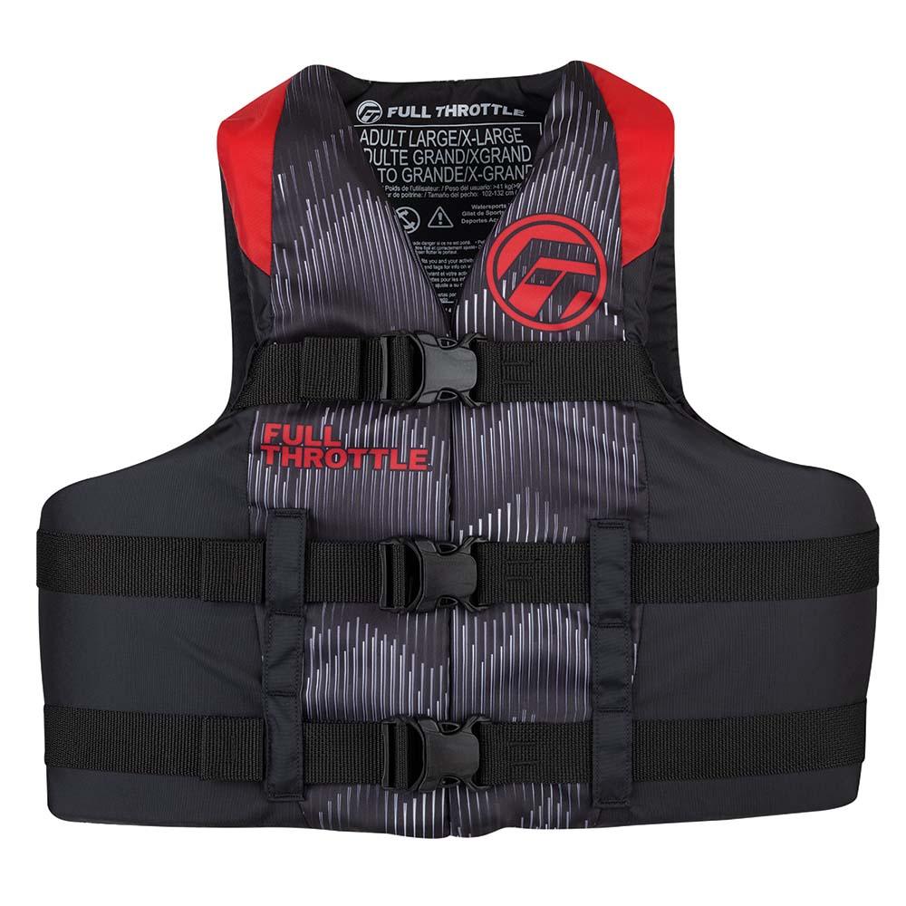 Full Throttle Adult Nylon Life Jacket - 2XL/4XL - Red/Black - Keep Casting Fishing & Outdoors