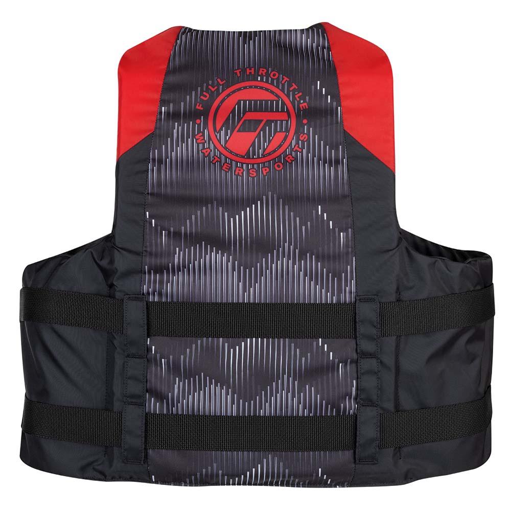 Full Throttle Adult Nylon Life Jacket - L/XL - Red/Black - Keep Casting Fishing & Outdoors