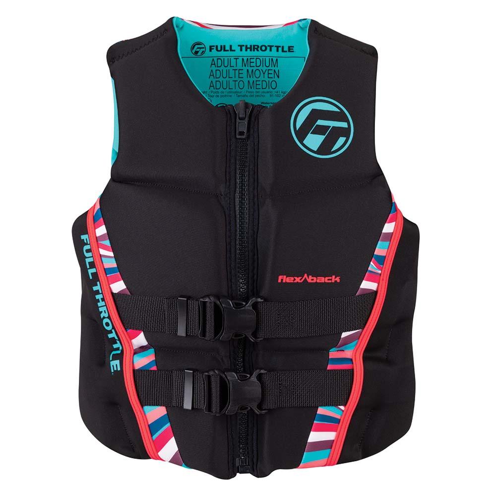 Full Throttle Womens Rapid-Dry Flex-Back Life Jacket - Womens XL - Pink/Black - Keep Casting Fishing & Outdoors