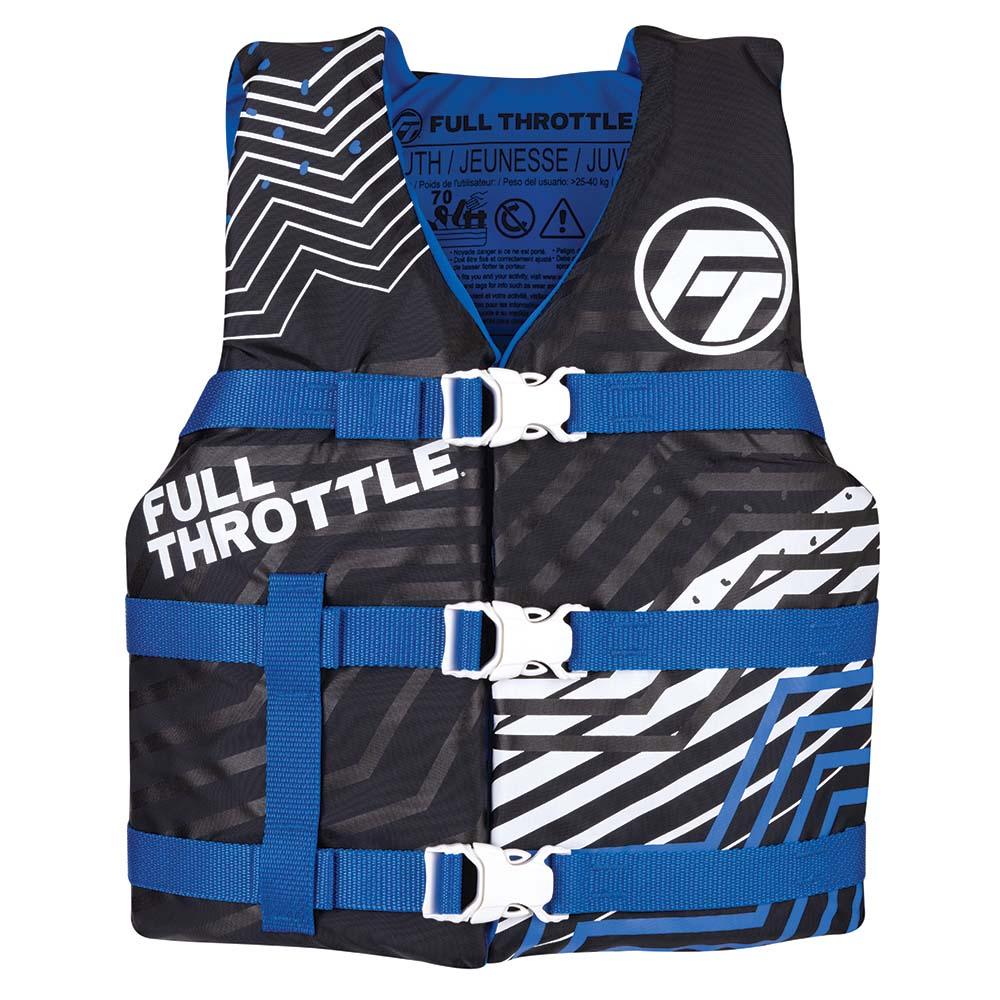 Full Throttle Youth Nylon Life Jacket - Blue/Black - Keep Casting Fishing & Outdoors