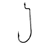 Gamakatsu Offset Worm Hook Black Size 1/0 6ct for Plastics - Keep Casting Fishing & Outdoors