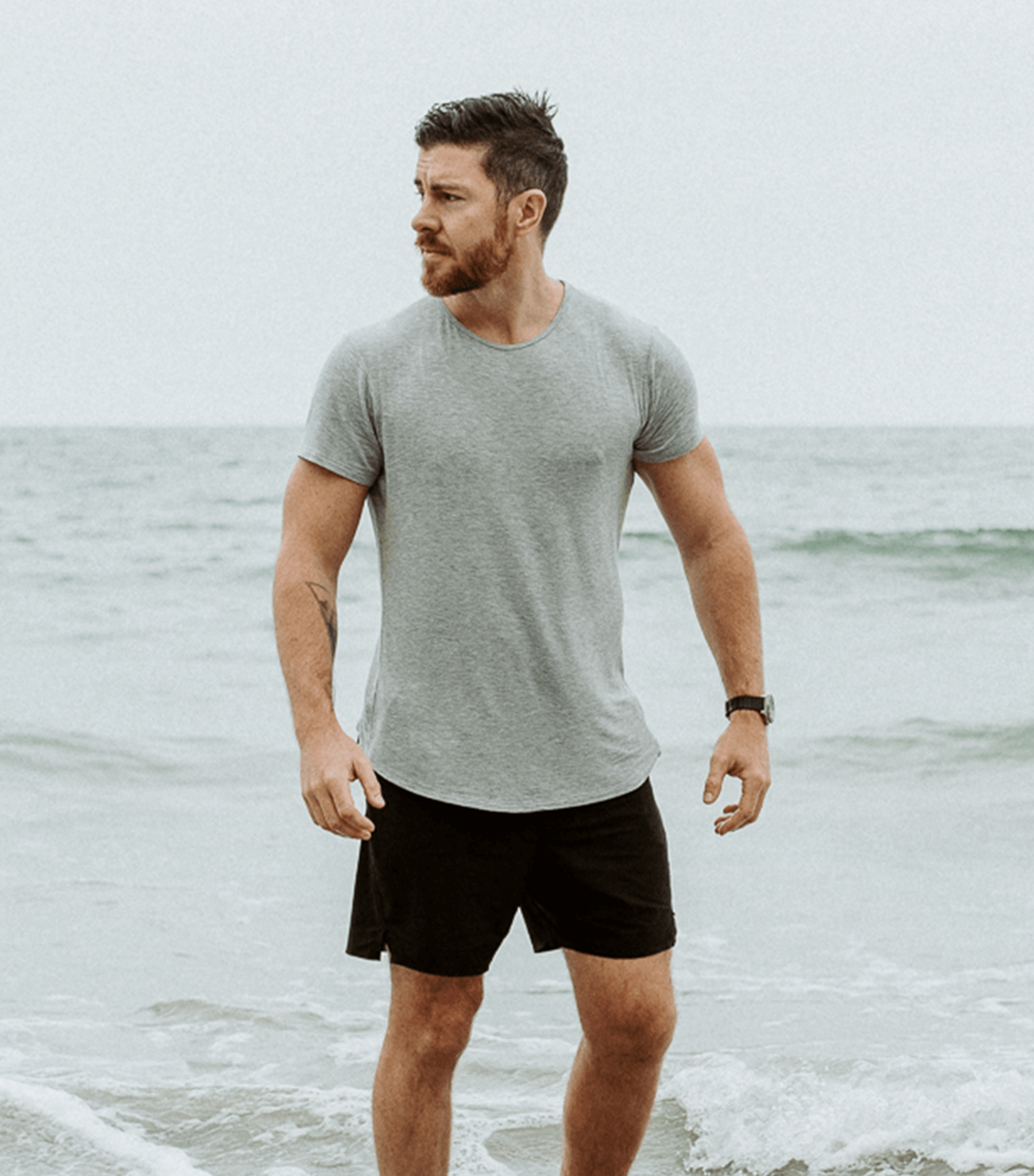 Bamboo Swift Curve-Hem T-Shirt - Sandstone