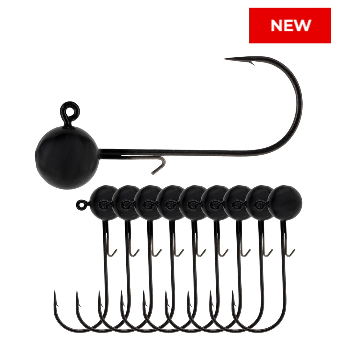 Reaction Tackle Lead Ball Jigs (10-Pack) – Premium Round Jig Heads for Soft Plastics - New - Keep Casting Fishing & Outdoors