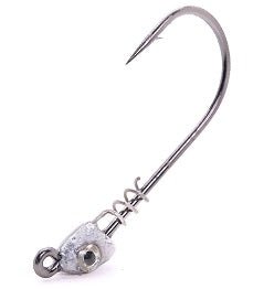 Mustad Spring Lock Jig Head, 3/8oz , 3/0 Hook, White - Keep Casting Fishing & Outdoors