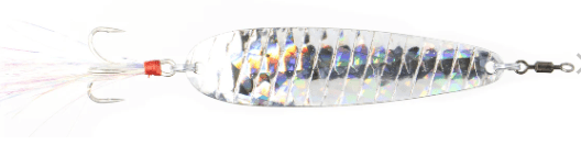 Nichols 4in Lake Fork Flutter Spoon Shattered Glass Silver 3/4oz - Keep Casting Fishing & Outdoors