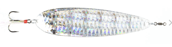 Nichols 8in Ben Parker Magnum Flutter Spoon Silver Shattered Glass 3.5oz - Keep Casting Fishing & Outdoors