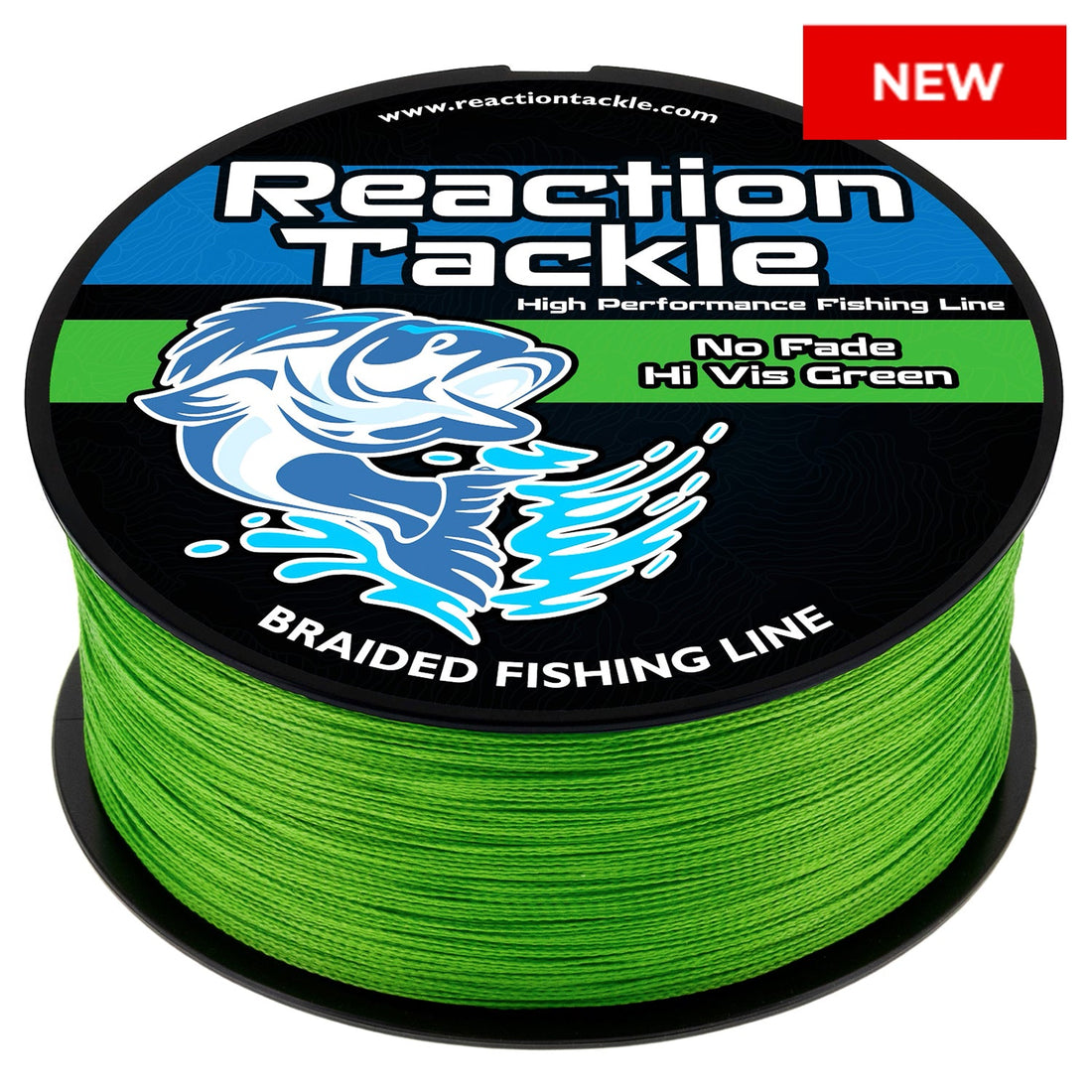Reaction Tackle Braided Fishing Line - NO FADE Hi Vis Green - NEW - Keep Casting Fishing & Outdoors