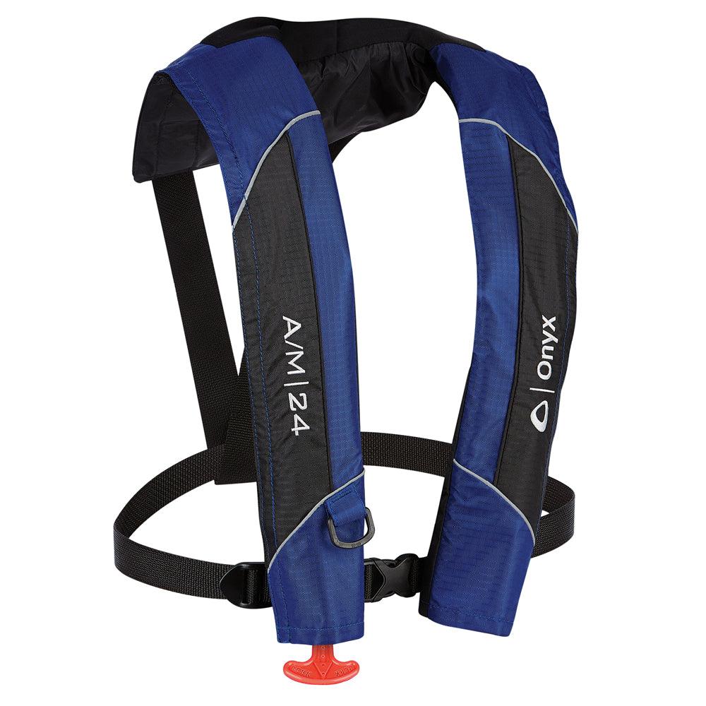 Onyx A/M-24 Automatic/Manual Inflatable PFD Life Jacket - Blue - Keep Casting Fishing & Outdoors