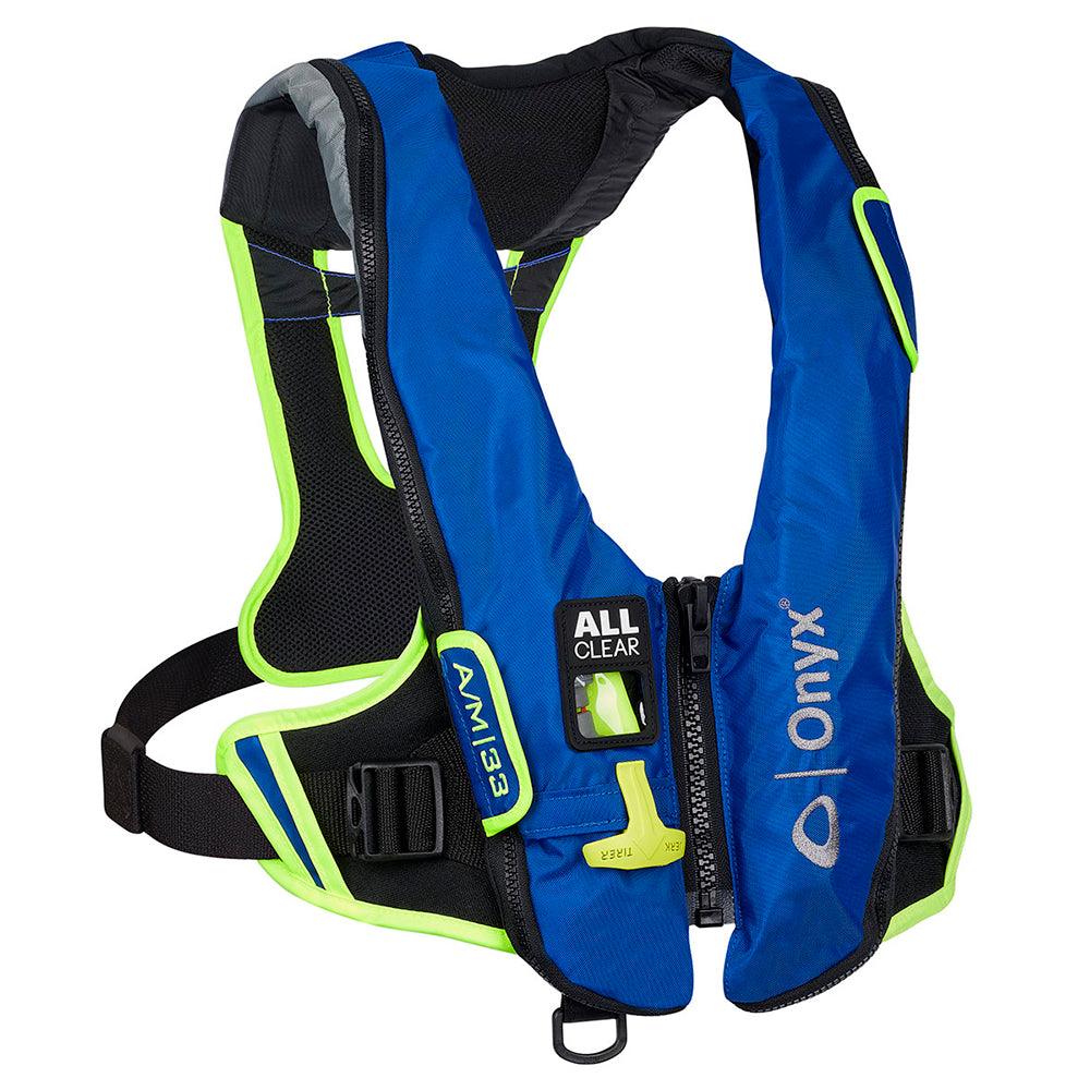 Onyx Impulse A/M-33 All Clear Auto/Manual Inflatable Life Jacket - Blue - Keep Casting Fishing & Outdoors
