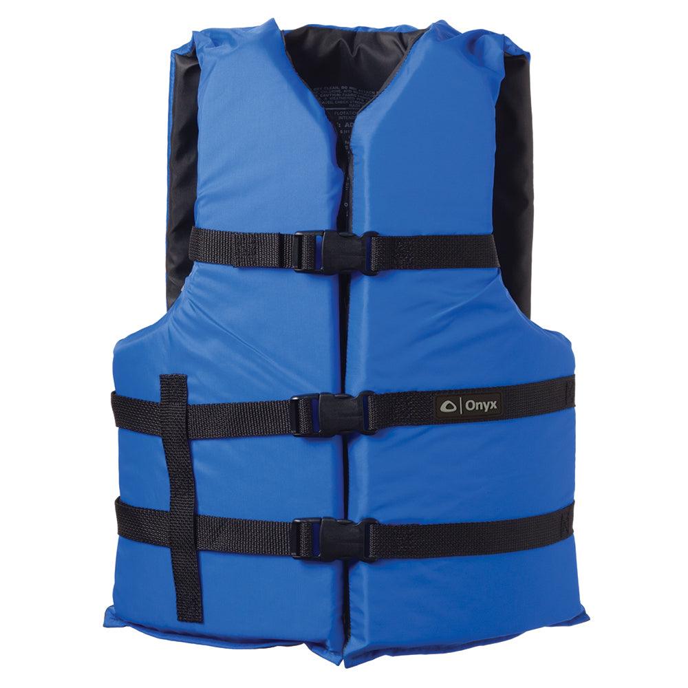 Onyx Nylon General Purpose Life Jacket - Adult Oversize - Blue - Keep Casting Fishing & Outdoors