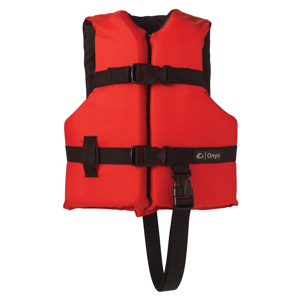 Onyx Nylon General Purpose Life Jacket - Child 30-50lbs - Red - Keep Casting Fishing & Outdoors