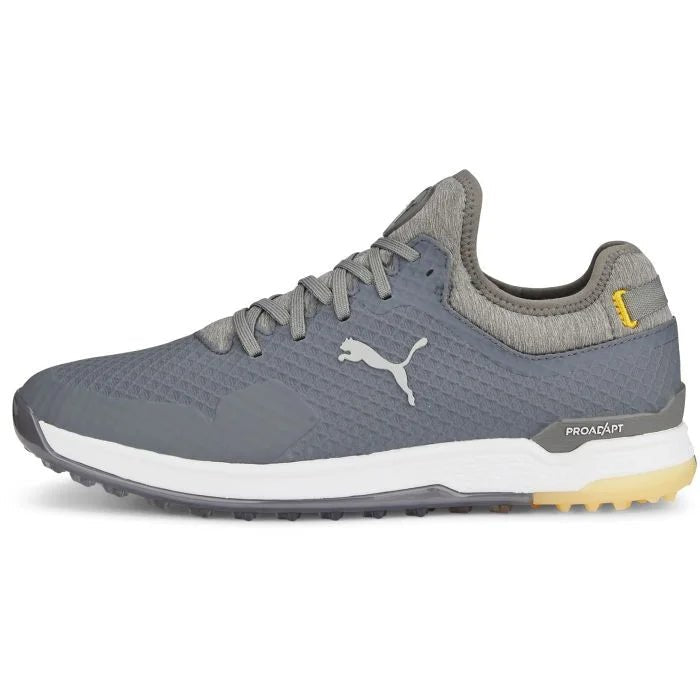 PUMA PROADAPT ALPHACAT Golf Shoes - Quiet Shade/Puma Silver/Yellow Sizzle - Keep Casting Fishing & Outdoors