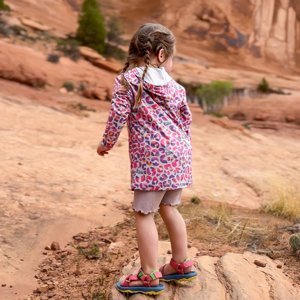 Wildberry Leopard UPF 50 Kid's Sun Hoodie