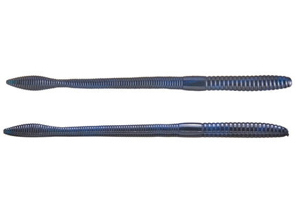 Strike King KVD Finesse Worm 6.5in 12ct Black/Blue Swirl - Keep Casting Fishing & Outdoors