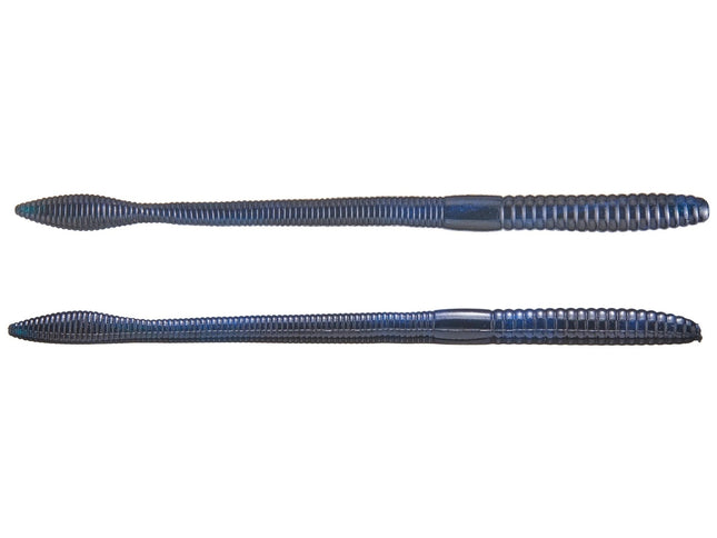 Strike King KVD Finesse Worm 6.5in 12ct Black/Blue Swirl - Keep Casting Fishing & Outdoors