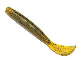 Strike King Rage Ned Cut - R Worm 3in 9pk Green Pumpkin - Keep Casting Fishing & Outdoors