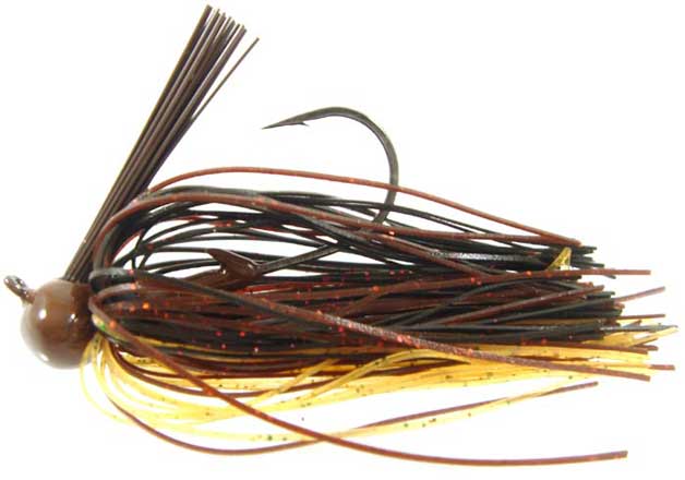 Strike King Tour Grade Football Jig 1/4oz Black/Brown/Amber - Keep Casting Fishing & Outdoors