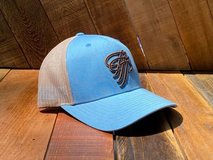 TTP Columbia Blue/ Khaki / Leather Cut Out - Keep Casting Fishing & Outdoors