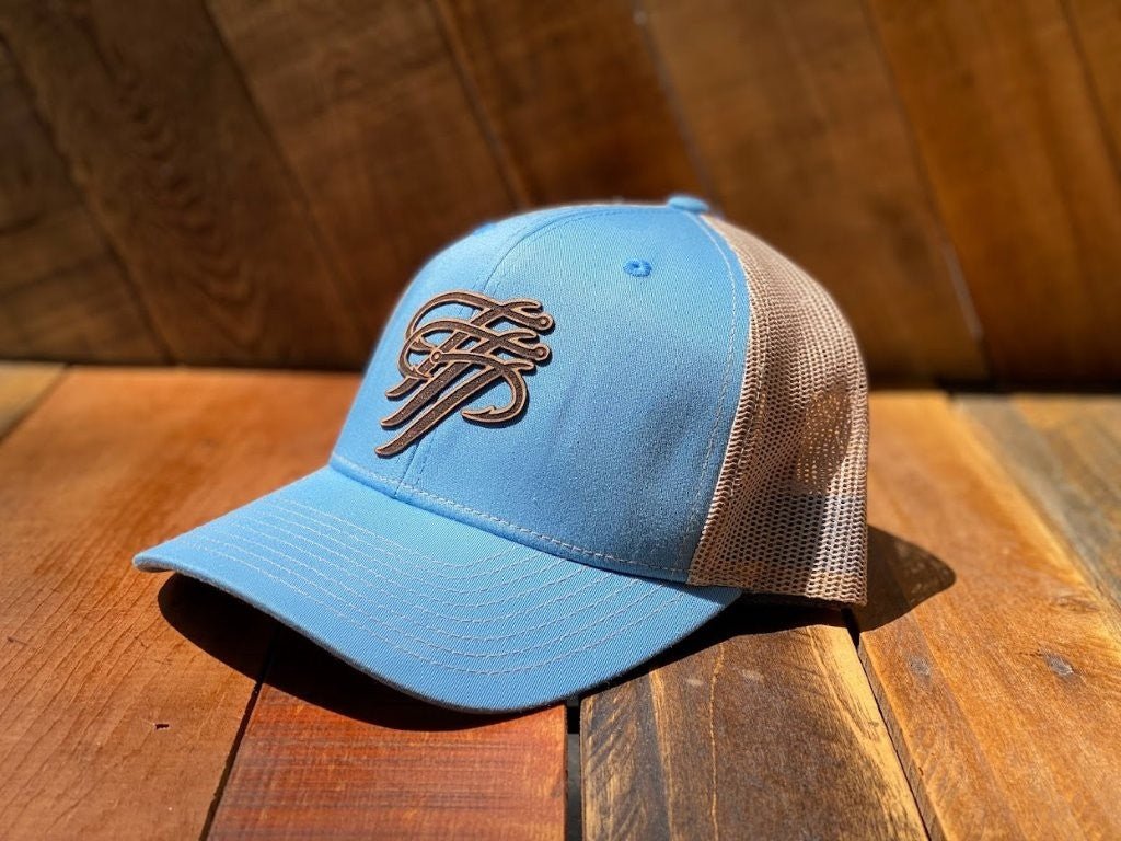 TTP Columbia Blue/ Khaki / Leather Cut Out - Keep Casting Fishing & Outdoors