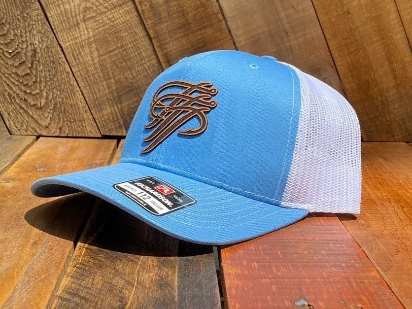 TTP Columbia Blue/White/ Leather Patch Cut Out - Keep Casting Fishing & Outdoors