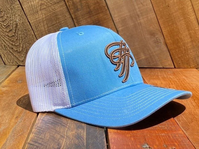 TTP Columbia Blue/White/ Leather Patch Cut Out - Keep Casting Fishing & Outdoors