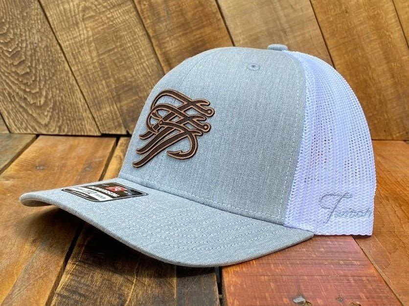 TTP Heather Grey/ Leather Patch Cut Out - Keep Casting Fishing & Outdoors