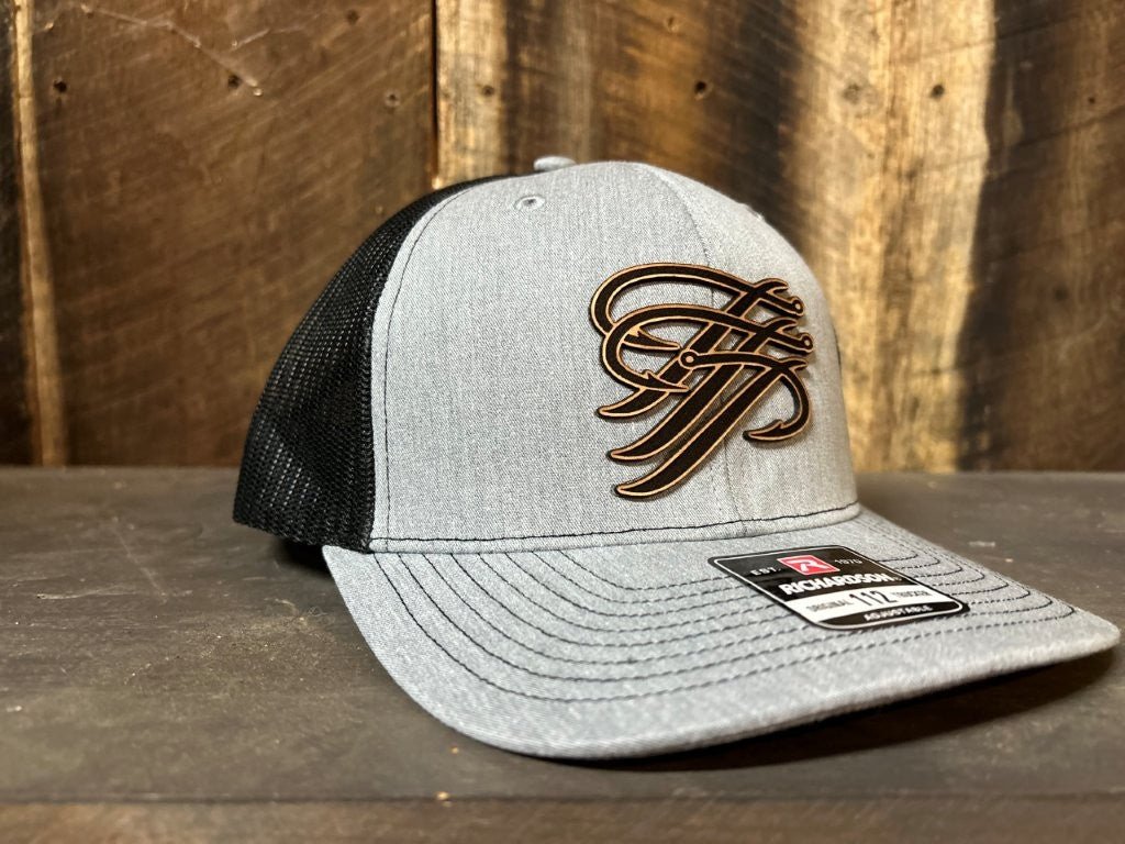 TTP Heather Grey/Black Mesh Leather Cut Out - Keep Casting Fishing & Outdoors