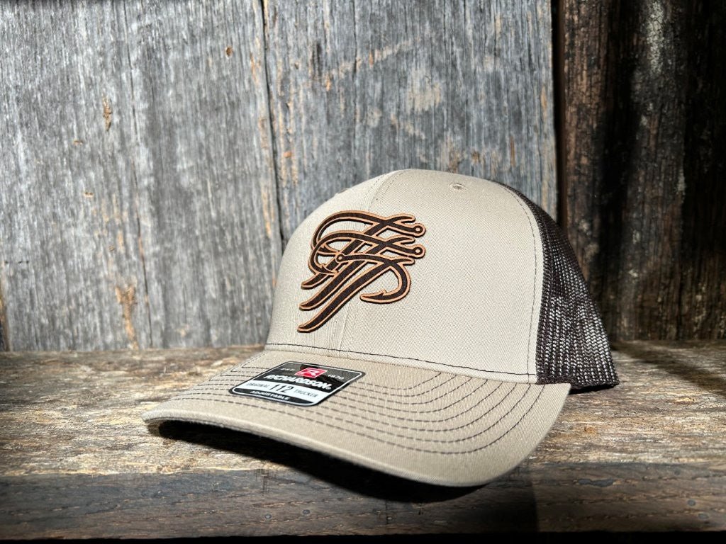 TTP Khaki/Coffee Leather Patch Cut Out - Keep Casting Fishing & Outdoors