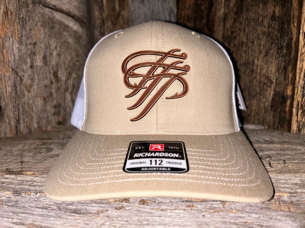 TTP Khaki/White Leather Patch Cut Out - Keep Casting Fishing & Outdoors