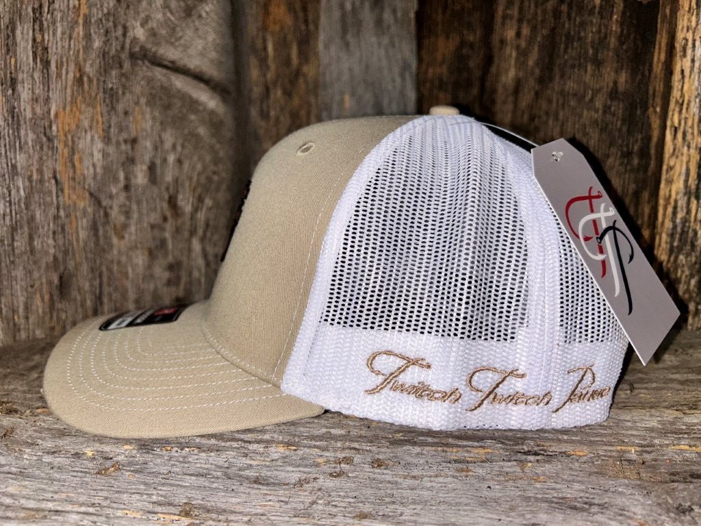 TTP Khaki/White Leather Patch Cut Out - Keep Casting Fishing & Outdoors