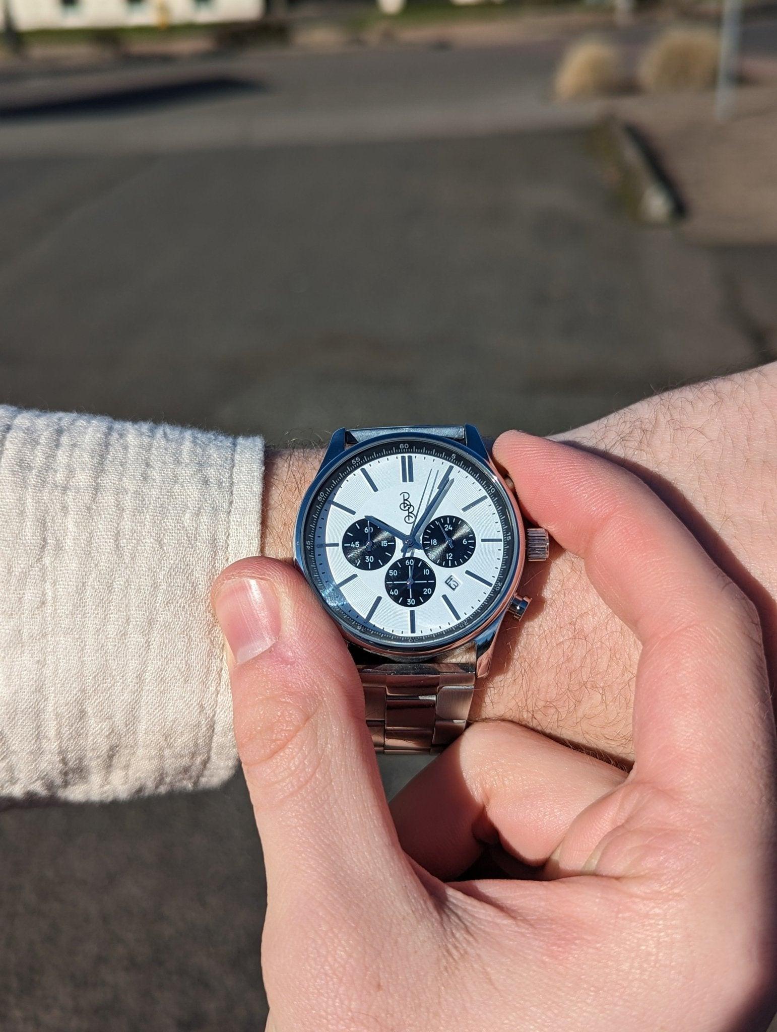 White and Black Chronograph - Keep Casting Fishing & Outdoors