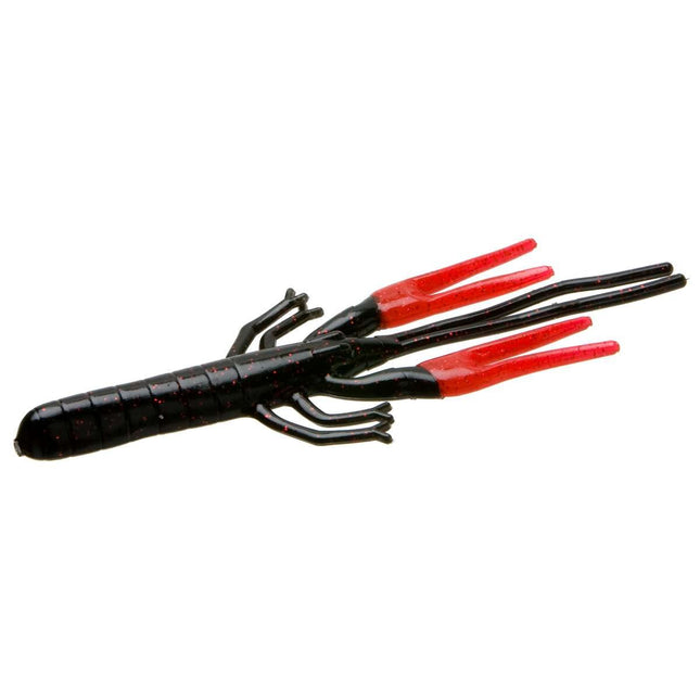 Zoom Big Critter Craw 4.5in 10ct Black Red Glitter - Keep Casting Fishing & Outdoors